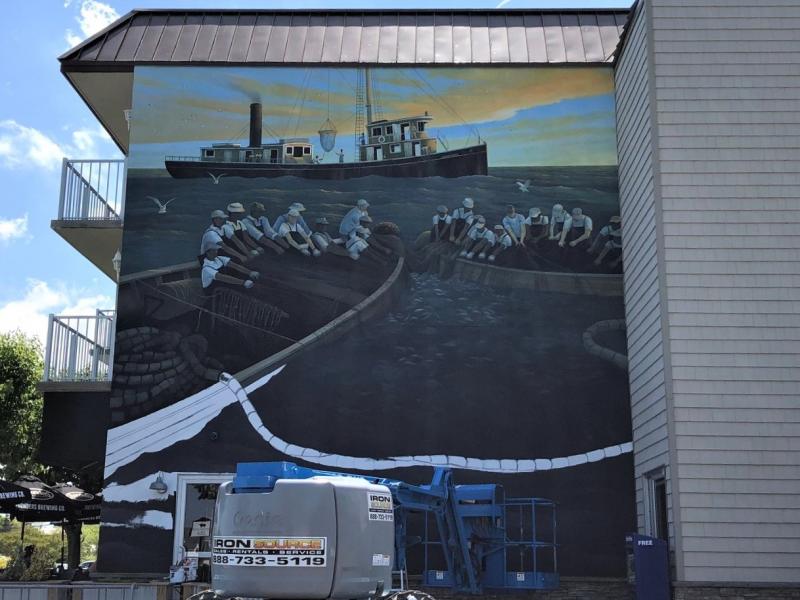 The menhaden mural by Damon Pla will be unveiled in a ceremony June 7. SUBMITTED PHOTOS